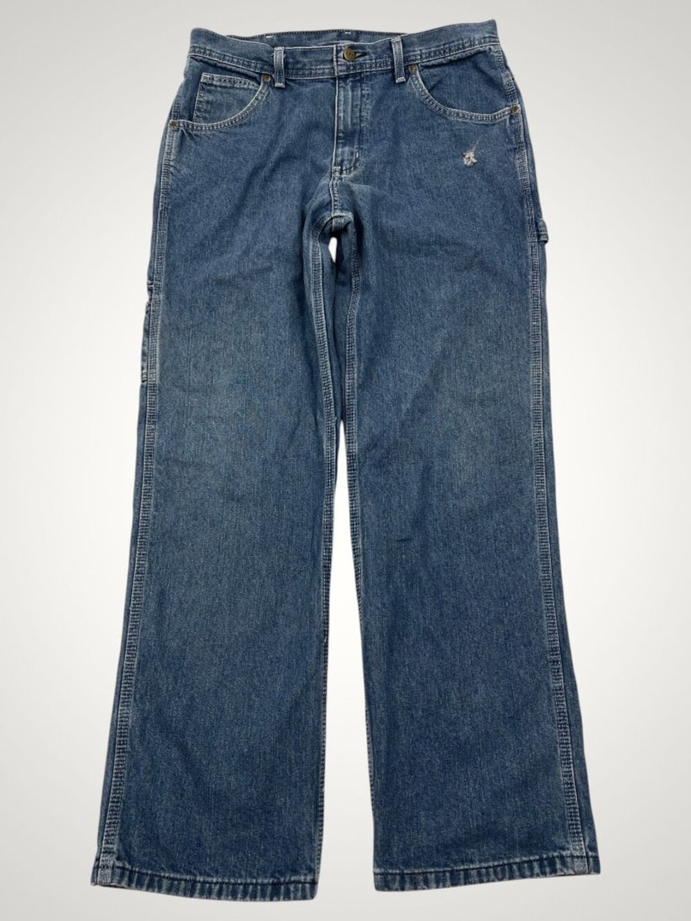 KEY Vintage Baggy Relaxed Dungarees Denim Carpenter Work Pants Jeans Men's 34x32
